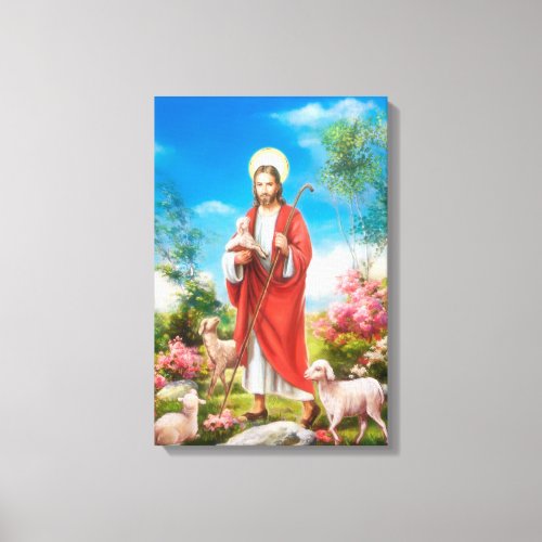 Jesus the shepherd canvas print