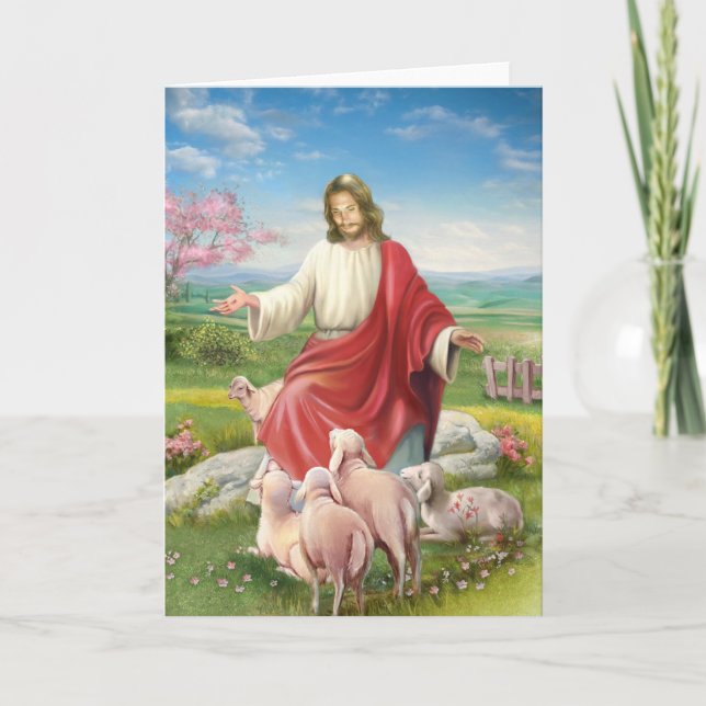 Jesus the shepherd letterpress thank you card (Front)