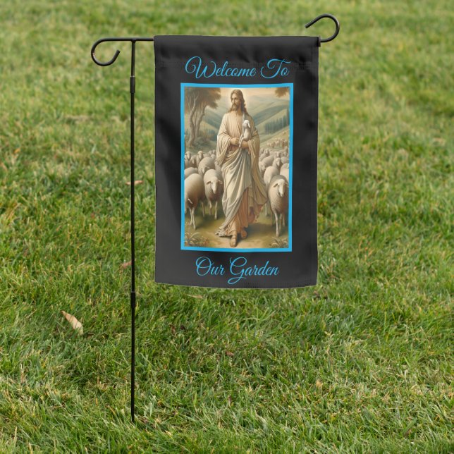 Jesus The Shepherd’s Gentle Care  Garden Flag (In SItu)