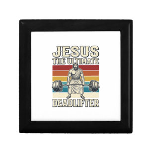 Jesus The Ultimate Deadlifter Vintage Vector Desig Gift Box