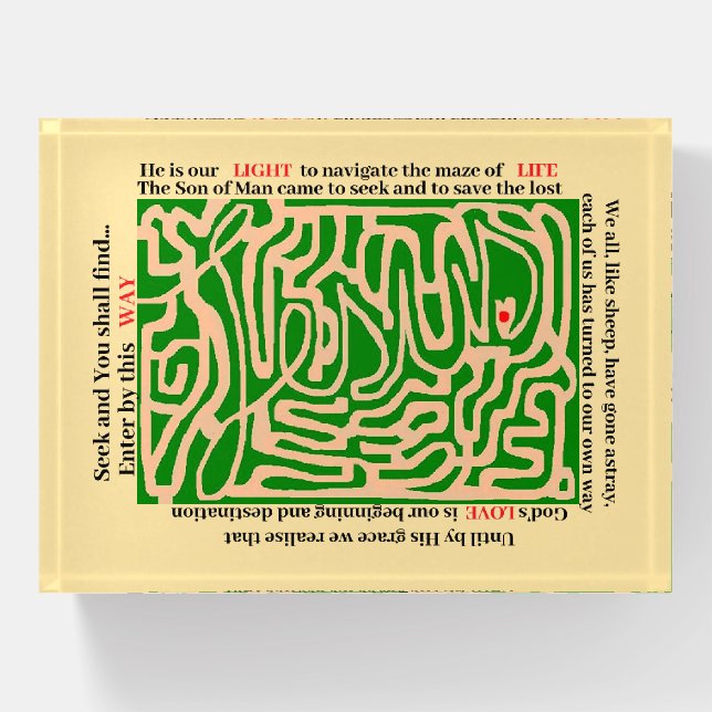 Jesus the WAY Maze Paperweight (Front)
