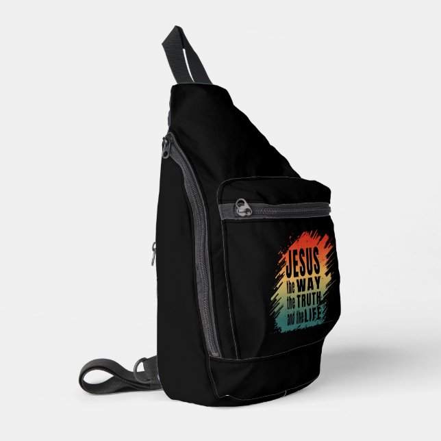 JESUS THE WAY THE TRUTH AND THE LIFE SLING BAG (Left Corner)