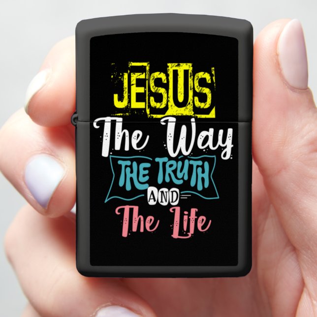 JESUS THE WAY THE TRUTH AND THE LIFE ZIPPO LIGHTER (In Hand)