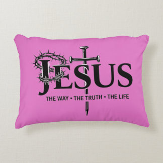 Jesus the way, the truth, the life! accent pillow