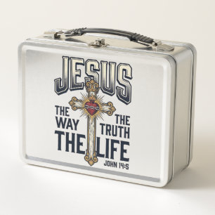 Jesus The Way The Truth The Life Christian Shirt Metal Lunch Box