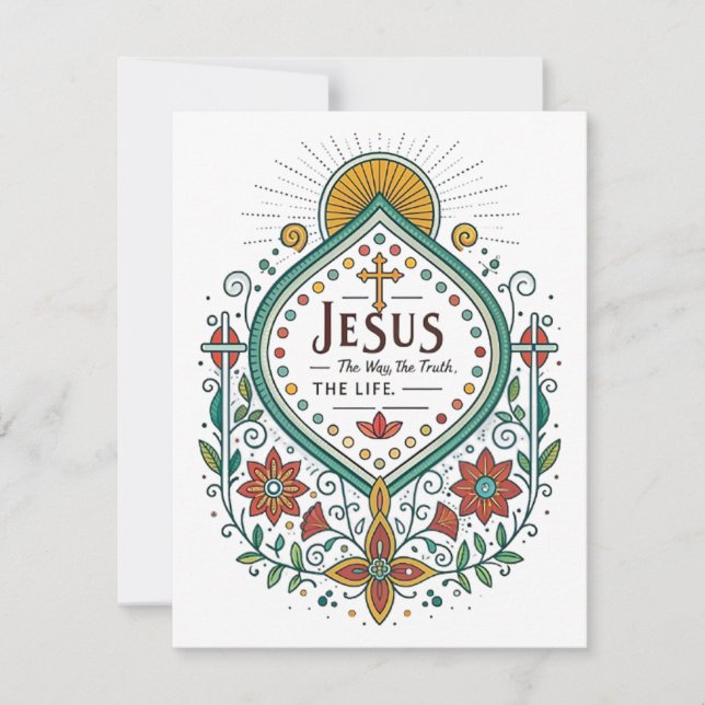 Jesus: The Way, The Truth, The Life Holiday Card (Front)