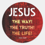 Jesus The Way The Truth The Life John 14:6 Classic Round Sticker at Zazzle