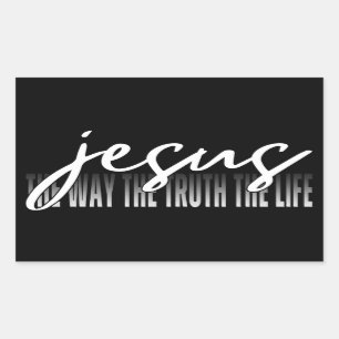 Jesus The Way The Truth The Life Rectangular Sticker