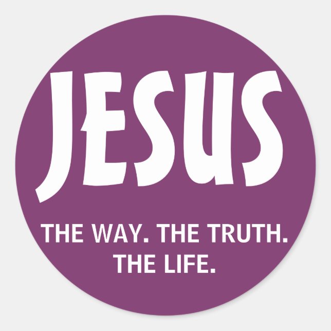Jesus - The Way. The Truth. The Life. Sticker (Front)