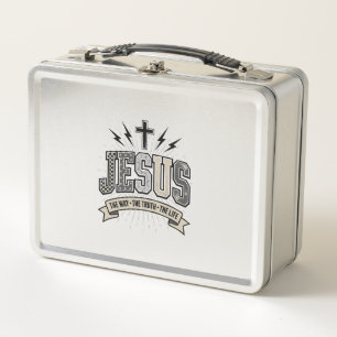 Jesus The Way The Truth The Life Vintage Christian Metal Lunch Box