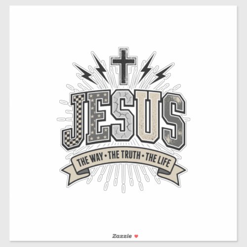Jesus The Way The Truth The Life Vintage Christian Sticker