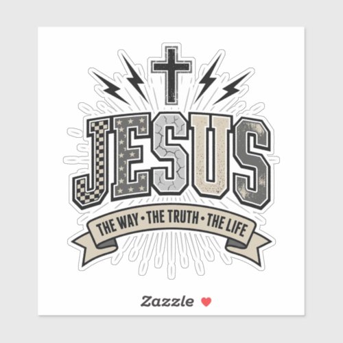Jesus The Way The Truth The Life Vintage Christian Sticker
