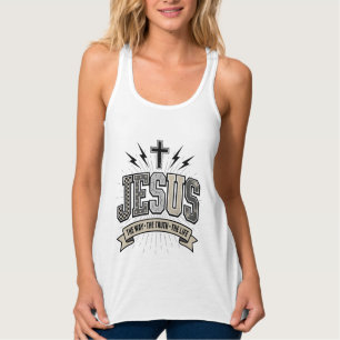 Jesus The Way The Truth The Life Vintage Christian Tank Top