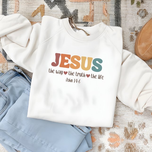 Jesus The Way The Truth The Life Woman's Crewneck Sweatshirt (Creator Uploaded)