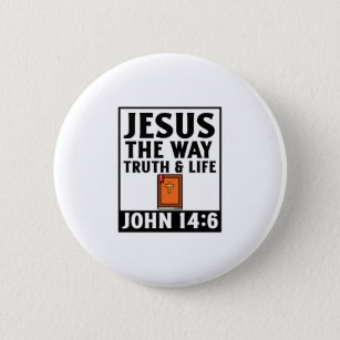 Jesus the way truth and life christian faith relig button