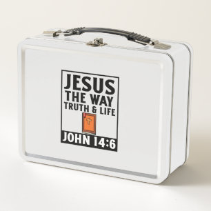 Jesus the way truth and life christian faith relig metal lunch box