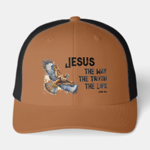 Jesus The Way Truth Life Faith Hawk Hat