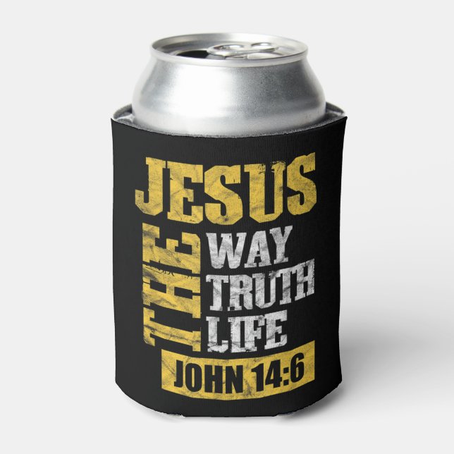 Jesus The Way Truth Life John 14:6 Christian Bible Can Cooler (Can Front)