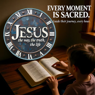 Jesus The Way Truth Life Large Clock