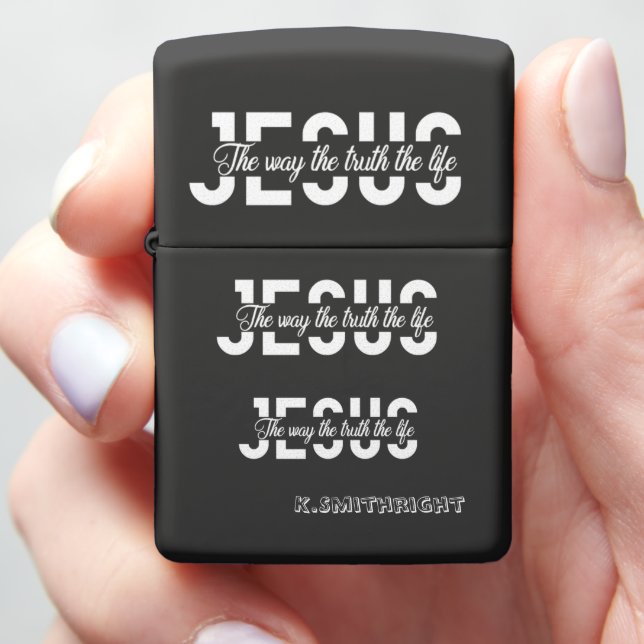 Jesus The Way Truth Life Zippo Lighter (In Hand)