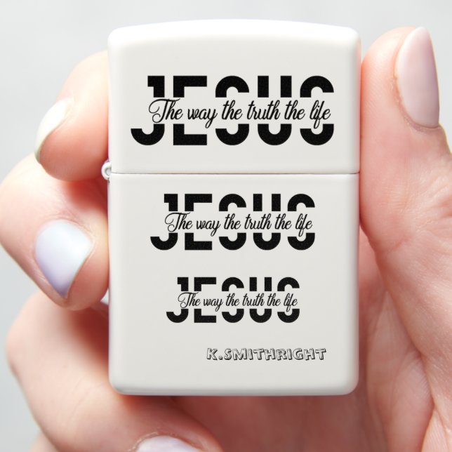 Jesus The Way Truth Life Zippo Lighter (In Hand)