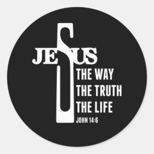 Jesus The Way Truth The Life john 14-6 Christian Classic Round Sticker