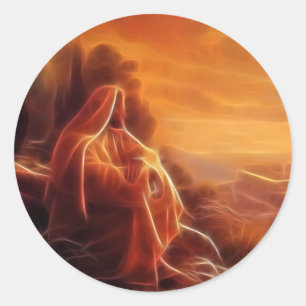 Jesus Thinking About You Classic Round Sticker