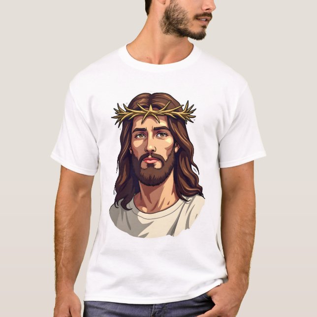 Jesus Thorn Halo Vintage Engraving Tee 2 (Front)
