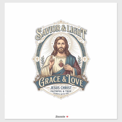 Jesus Thrift Store Vintage Hunting Graphic Tee Chr Sticker