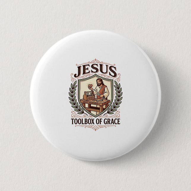 Jesus Toolbox Of Grace Jesus Toolbox Grace Christi Button (Front)
