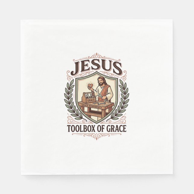 Jesus Toolbox Of Grace Jesus Toolbox Grace Christi Napkins (Front)