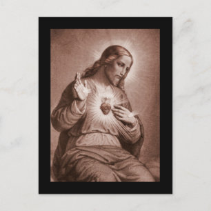 Jesus Touching His Heart Postcard
