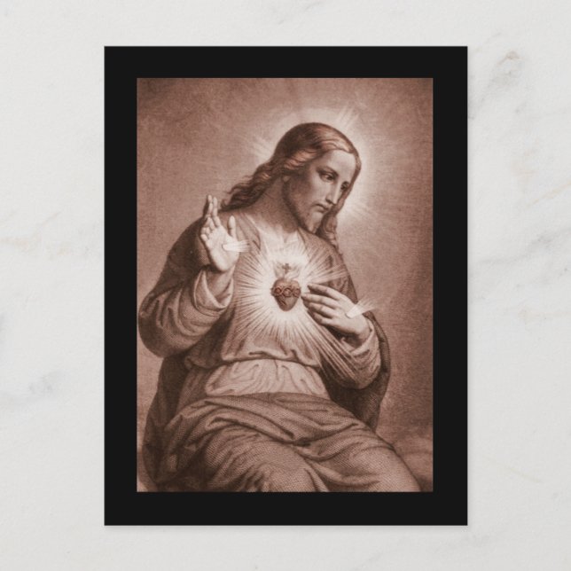 Jesus Touching His Heart Postcard (Front)