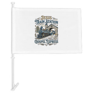 Jesus Train Station Gospel Express Jesus Train Sta Car Flag