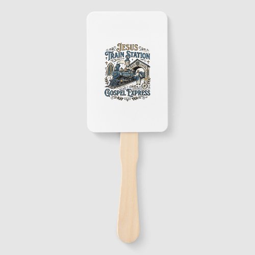 Jesus Train Station Gospel Express Jesus Train Sta Hand Fan