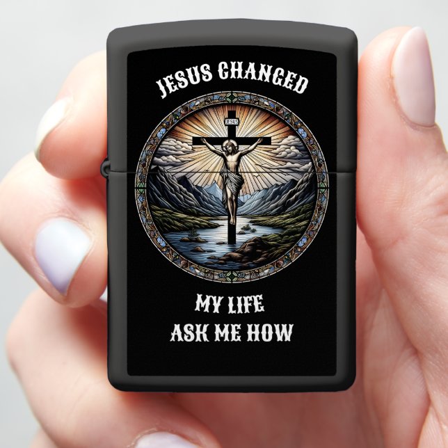 Jesus Transformed My Life – Ask Me How Zippo Lighter (In Hand)