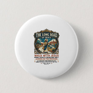 Jesus Trucker Long Haul T-Shirt Inspirational Fait Button