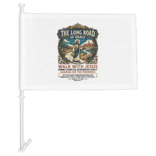 Jesus Trucker Long Haul T-Shirt Inspirational Fait Car Flag
