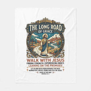 Jesus Trucker Long Haul T-Shirt Inspirational Fait Fleece Blanket