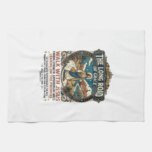 Jesus Trucker Long Haul T-Shirt Inspirational Fait Kitchen Towel