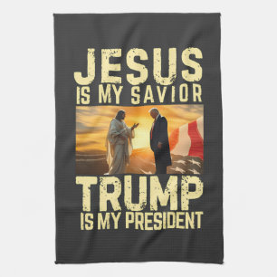 Jesus Trump - Jesus Is My Lord Savior Kitchen Towel