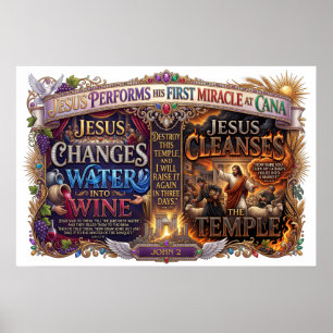 Jesus Turns Water Into Wine At Cana Poster