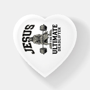 Jesus Ultimate Deadlifter Vintage Gym Shirt Design Paperweight