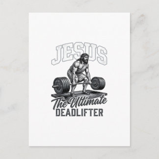 Jesus Ultimate Deadlifter Vintage Vector Shirt Des Postcard