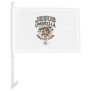 Jesus Umbrella Protection Jesus Umbrella Protectio Car Flag