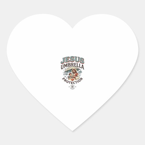 Jesus Umbrella Protection Jesus Umbrella Protectio Heart Sticker