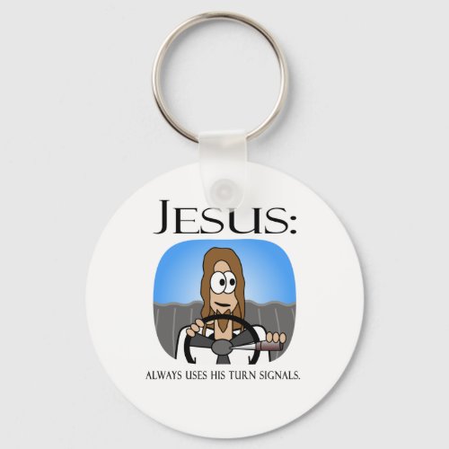 Jesus Uses His Turn Signals Keychain