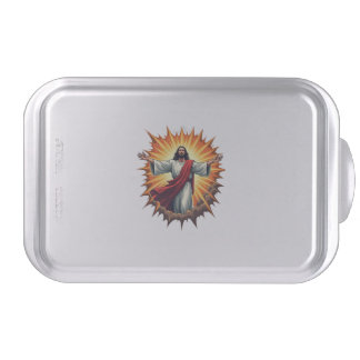 Jesus Victory Burst Vintage Engraving Shirt Cake Pan