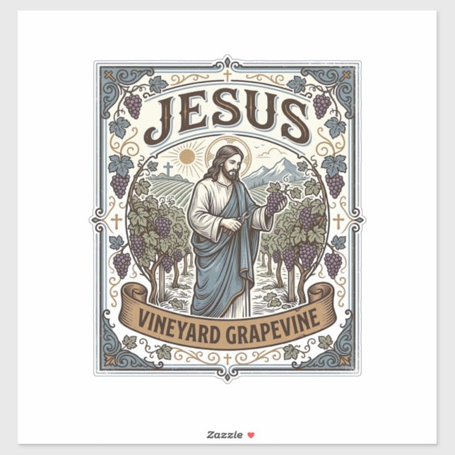 Jesus Vineyard Grapevine Jesus Vineyard Grapevine  Sticker (Sheet)