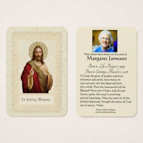 Jesus Vintage atholic Funeral Memorial Holy Card
